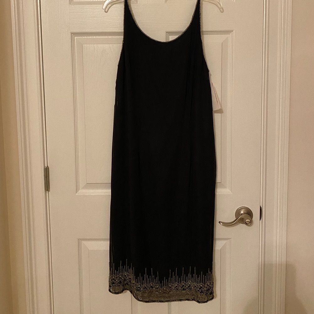 NWT- Homecoming/Cocktail Dress. Black Dress with silver beading.